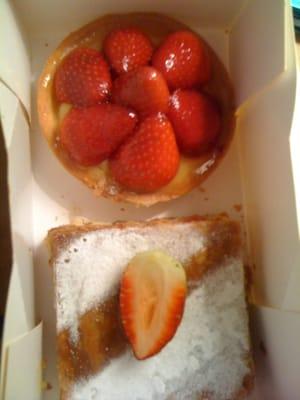 Strawberry tart & Napoleon on the bottom