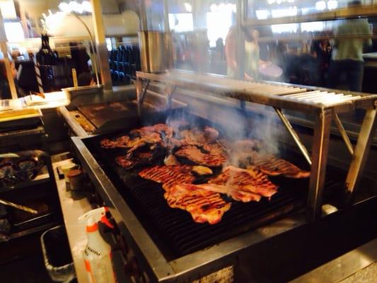 Steaks on the grill