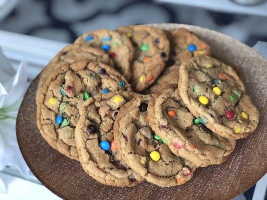 Chewy Peanut butter m&m cookies