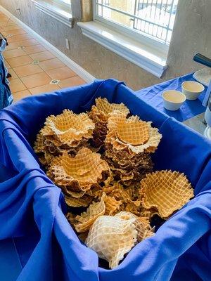 Wedding rehearsal treats! Fresh made cones| July 2023