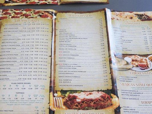 Huge menu