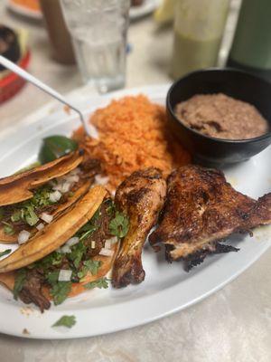 2-pc Chicken 2 Barbacoa Tacos Plate