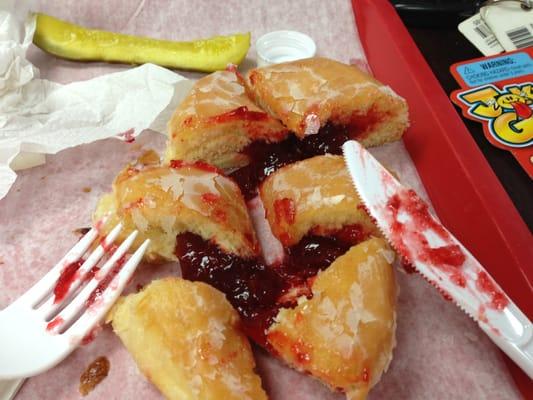 Dissecting a Raspberry Filled Donut.