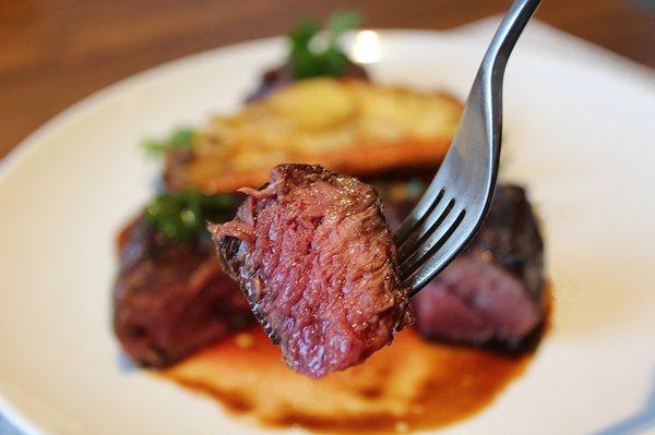 The Bison Tenderloin Medallion was tender and had a delicately sweet & earthy flavor profile to it.