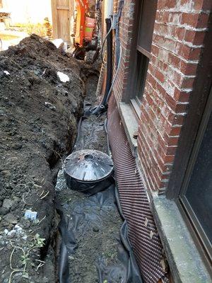 exterior basement waterproof work