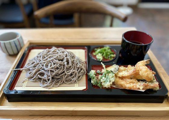 Tenzaru Soba: Shrimp + Veggie Tempura w/ chilled soba noodles | $19.25