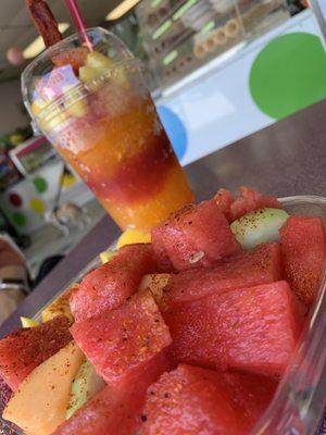 Fresh fruit plate and chamollada!!