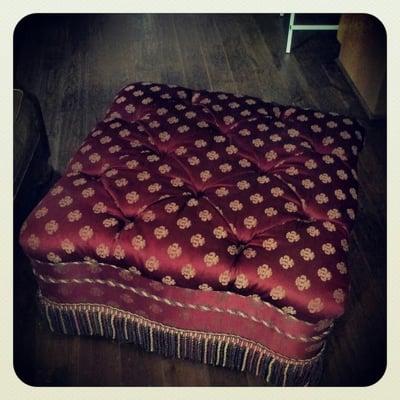 See..... Awwwwesooooome!   Oversized ottoman on wheels with fringe 100% intact.