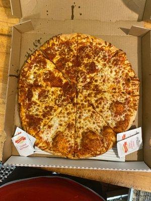 Medium half pepperoni half cheese