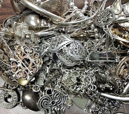 Scrap silver jewelry to be refined