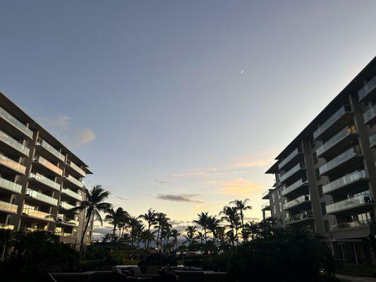 View from the entrance to beach/pool Area