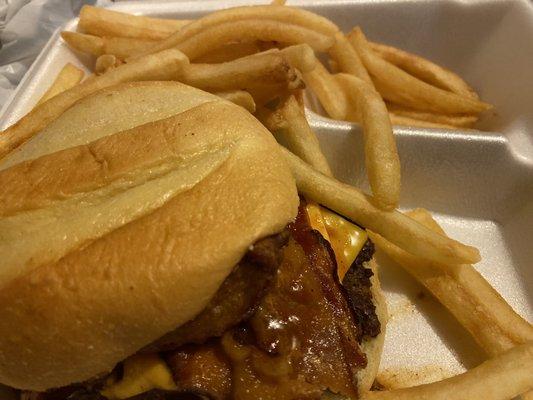 Burger and fries