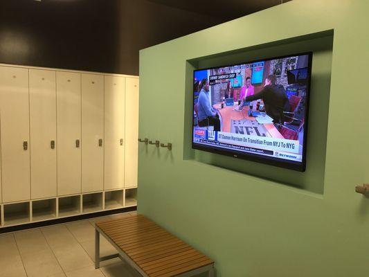 TV in the locker room.