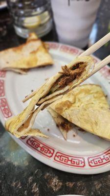 Egg Pancake with Pork Floss