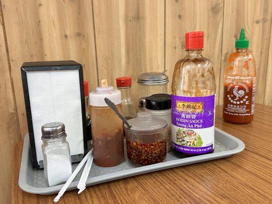 Condiment selection at Pho 99