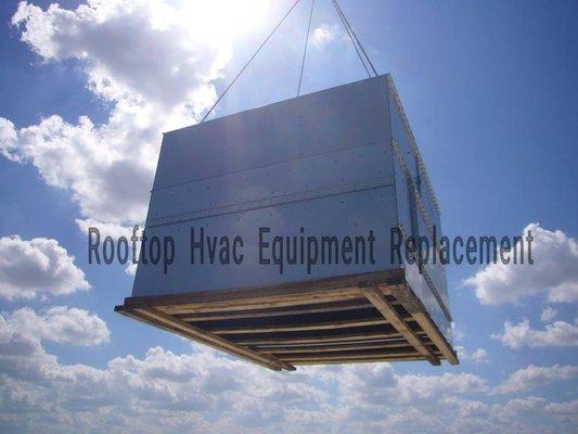 Crane service for your rooftop AC/HVAC installations.