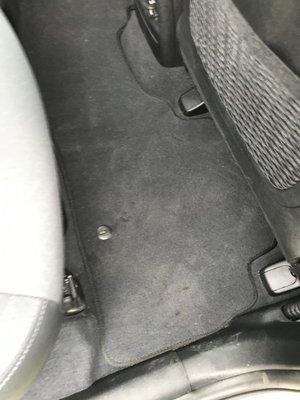 this was the seat after having the car vacuumed/cleaned, which the agent still did not find clean enough