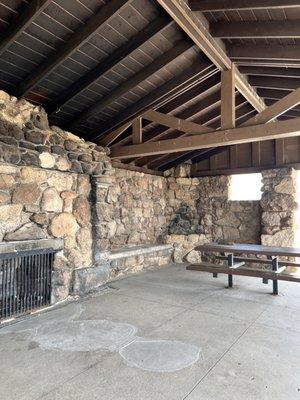 Inside picnic shelter