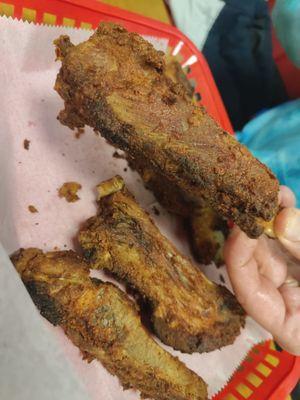 Fried ribs were tasty