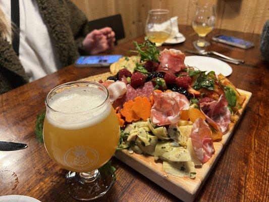 Fantastic NEIPA and a kick butt charcuterie board!