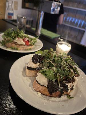 caramelized fig toast & creamy local burata toast