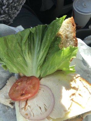 I am assuming budget cuts and shortages. Wow.. two slices of Turkey! Same price for a whole lot of just bread & lettuce.