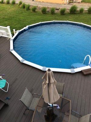 New pool liner and filter from pool mart.