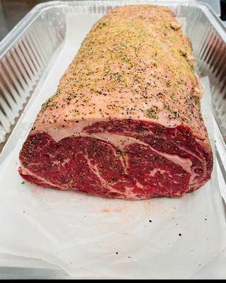 Emerald Meats boneless rib roast with garlic and pepper dry rub