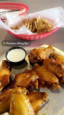 10 piece bone-in combo- manganero and spicy lemon pepper, waffle fries with spicy ranch seasoning