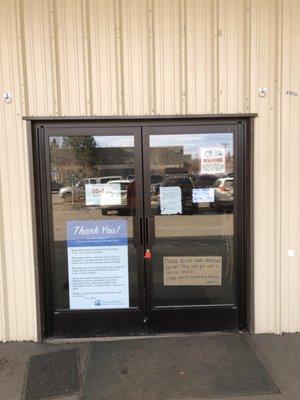 Hand written sign posted with "Store opens at 11:00 am on the first" of the month - is this every month?