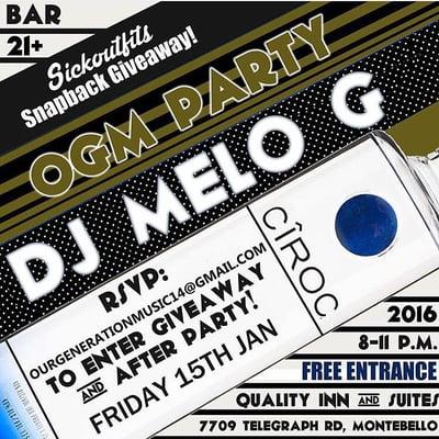 *Jan 15 2016*First DJ Even of 2016
 Free Entrance
 21+ 
 Party Star at 8PM