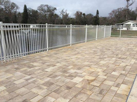 Aluminum Fence and Paver installation for commercial property