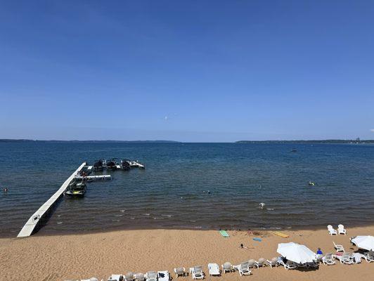 This is not quiet. There is a jet ski concession on this dock.