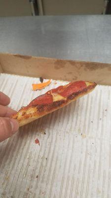 Look how thin and crappy this pizza was, I was refused another pizza or a refund. Manager was out sitting in the back of her car