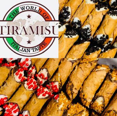 Coming soon!! Cannolimisu!! The classic Italian cannoli with a delicious tiramisu filling!!