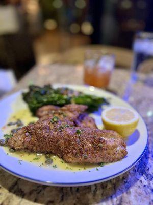 Crispy yellow tail snapper