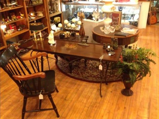 Our Main Antique Parlor is always full of Unique Antiques & Collectibles like this custom made Antique Hobart M Cable, Player Piano Table!