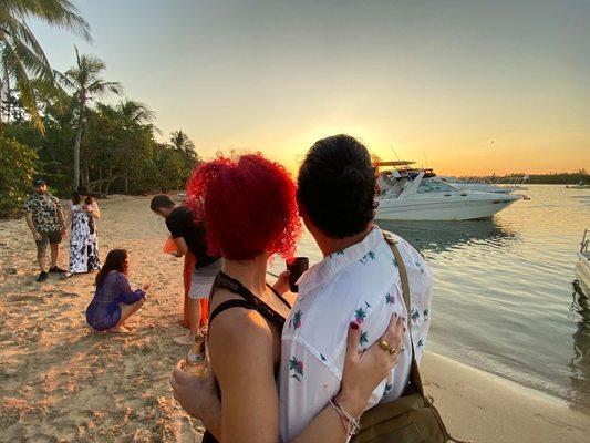 Sunset Beer can island