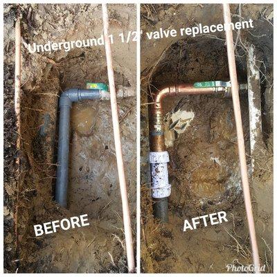 Underground water line repair