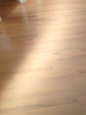 Whitewashed red oak flooring with a semi-gloss finish!