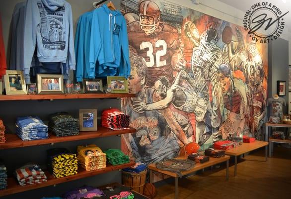 Store and Cleveland Legends Artwork Mural.