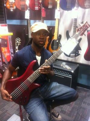 Guitar center of Macon ga. Sitting in the bass guitar section.