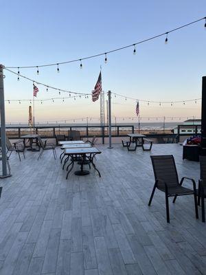 Upstairs patio overlooking the seawall