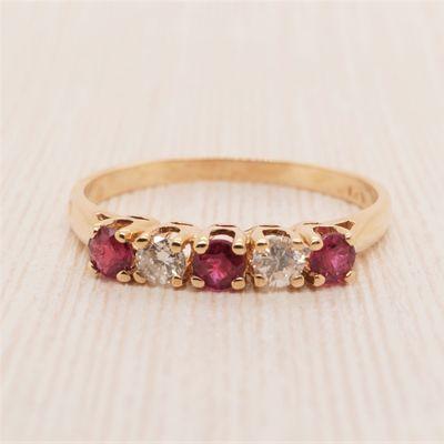 Ruby and diamond wedding band