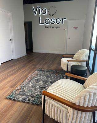 Laser hair removal waiting area