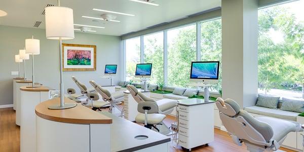 Relaxing patient exam area at Baird Orthodontics.