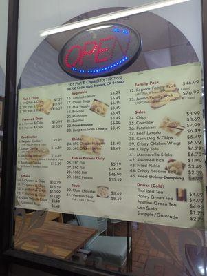 Huge menu on the window