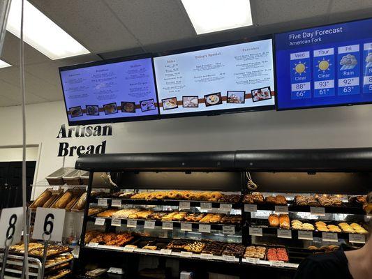 Donut display and menu