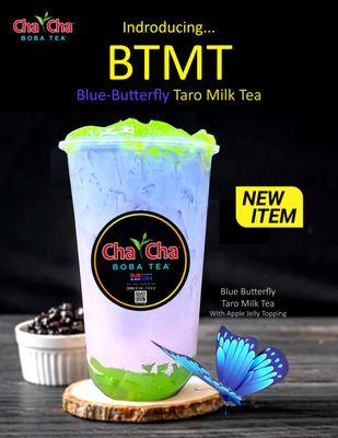 Try our new flavor "BTMT : Blue-Butterfly Taro Milk Tea"!!!