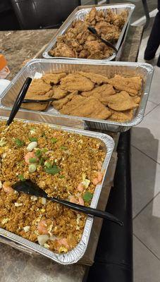 shrimp fried rice / fried fish / fried chicken